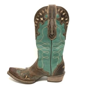 Ariat Western Teal Brown Boot Size 6.5